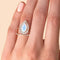 Anillo de Plata 925 con Piedra de Luna y Circones en Oro Rosado