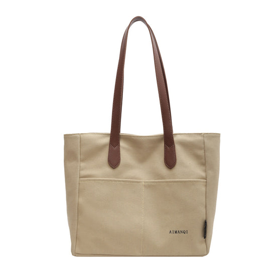 Bolso Tote de Lona con Textura - Capacidad Extra Grande para Hombro - Image 7