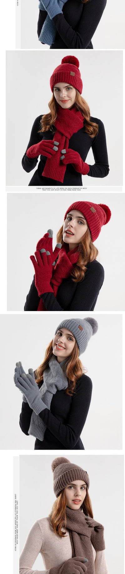 Set Completo de Abrigo: Gorro, Bufanda y Guantes de Lana para Mujer - Image 9