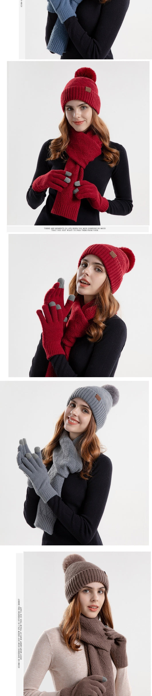 Set Completo de Abrigo: Gorro, Bufanda y Guantes de Lana para Mujer - Image 9