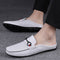 Pantuflas Hombre Cuero Casual - Mocasines Cómodos Sin Cordones
