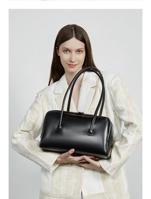 Bolso Boston de Cuero Genuino para Mujer - Portátil y Elegante - Image 26