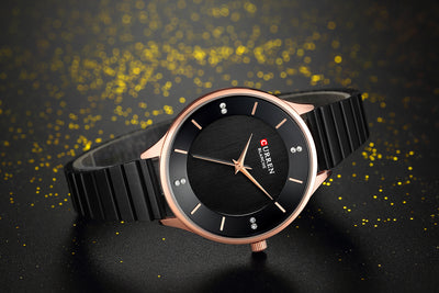 Reloj de Pulsera Unisex Acero Inoxidable Cuarzo Clásico Negro - Image 12