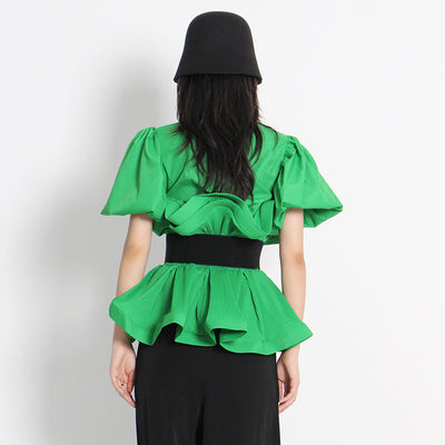 Blusa Princesa con Volantes y Solapa Simple - Image 4