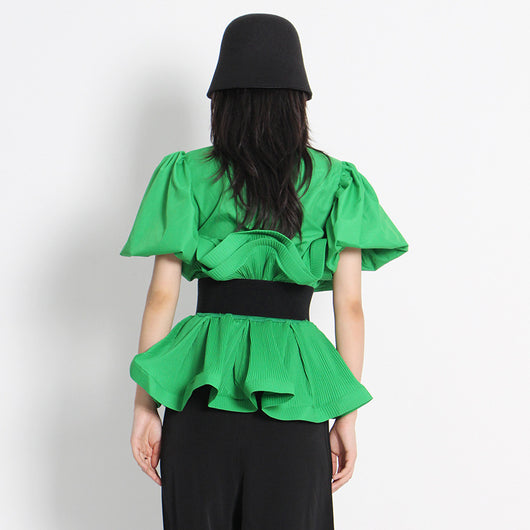 Blusa Princesa con Volantes y Solapa Simple - Image 4