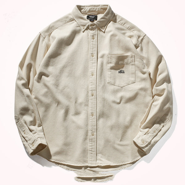 Camisa Suelta Hombre Retro Gruesa con Bolsillos - Tendencia Oversize