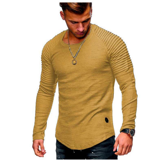 Camiseta Deportiva Hombre Manga Raglan Plisada Cuello Redondo - Image 7