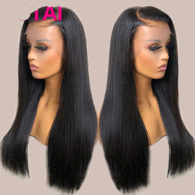 Peluca Lace Wig Cabello Natural Liso Negro Largo Medio - Image 2