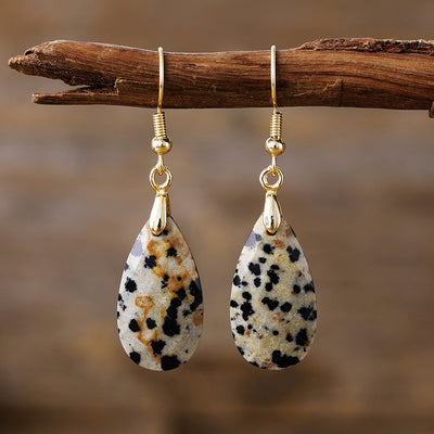 Aretes de Piedra Natural Diseñador Gota de Agua Lujo Minimalista - Image 10
