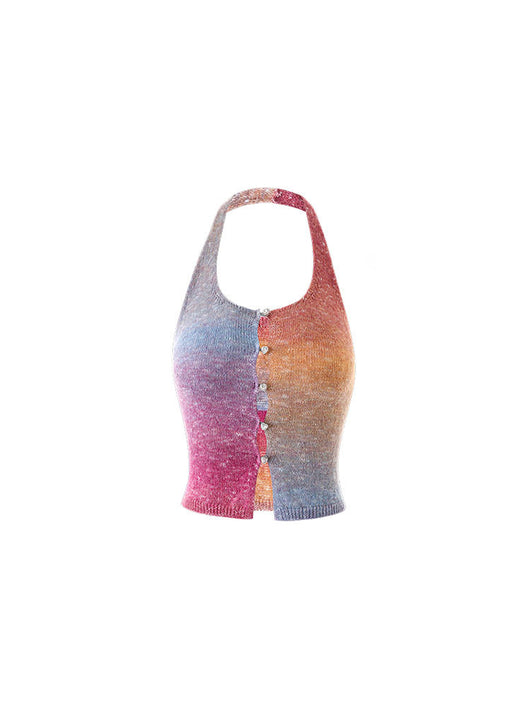 Vestido Playero Halter Espalda Descubierta Colores Festivos - Image 2