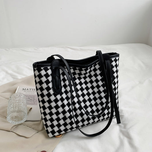 Bolso de Cuadros con Asa Simple y Gran Capacidad para Mujer - Image 10
