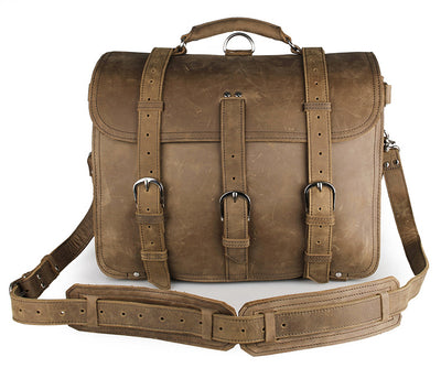 Bolsa Mensajero de Cuero Crazy Horse para Hombre - Estilo Premium - Image 15