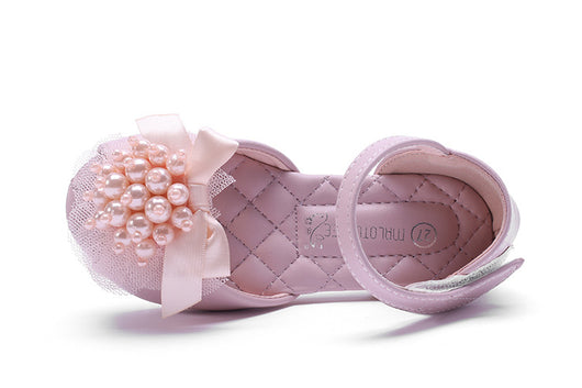 Sandalias Infantiles de Princesa con Punta Abierta, Flores de Perla y Suela Suave - Image 14