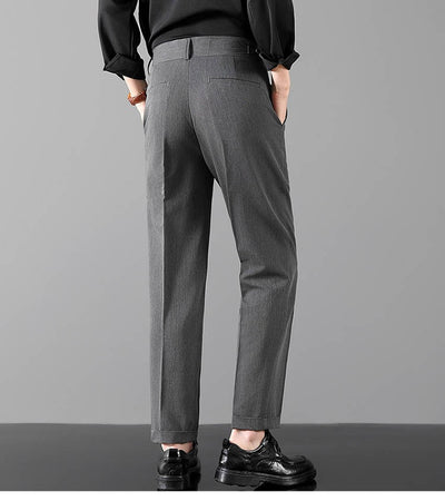 Pantalones Slim Fit de Corte Recto Estilo Británico para Hombre - Image 13