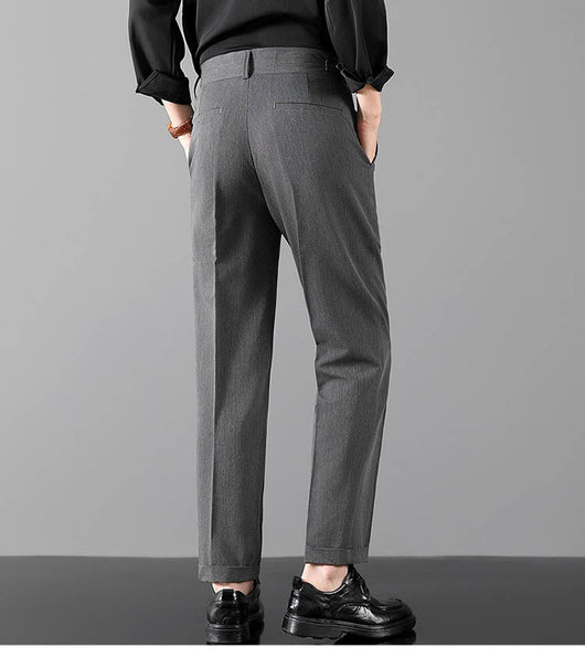 Pantalones Slim Fit de Corte Recto Estilo Británico para Hombre - Image 13