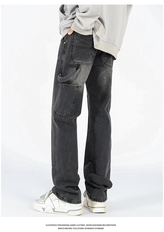 Jeans de Corte Acampanado Estilo Logging Americana para Hombre - Image 13