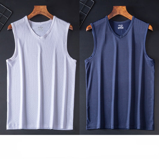 Camiseta Deportiva Holgada Transpirable de Talle Grande sin Mangas - Image 19