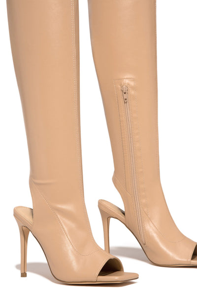 Botas Mujer Tacón Stiletto Punta Abierta Negro Elegante - Image 13