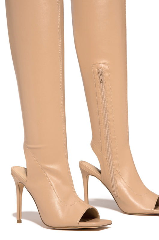 Botas Mujer Tacón Stiletto Punta Abierta Negro Elegante - Image 13