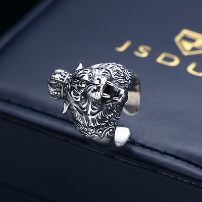 Anillo de Plata Tailandesa Retro con Apertura para Dedo Índice - Image 3