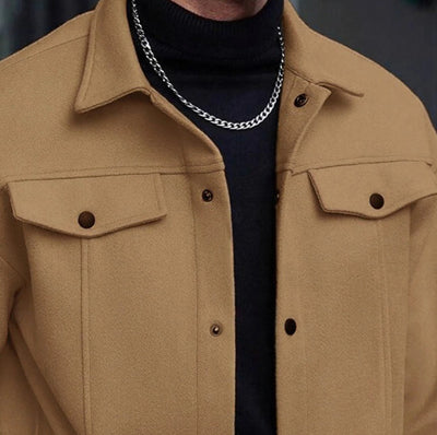 Abrigo de Lana Casual para Hombre con Solapa Elegante - Image 9