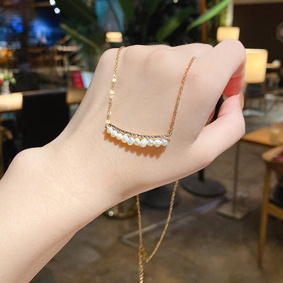 Collar de Perla en Acero Titanio de Diseño Exclusivo para Mujer - Image 59