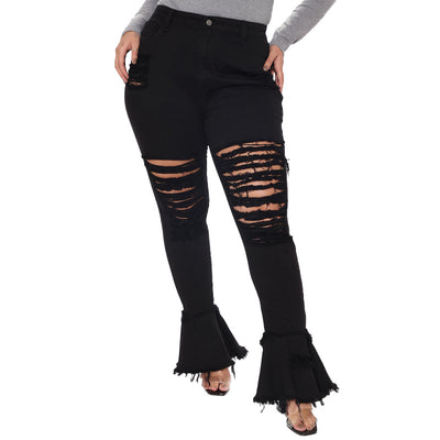 Pantalones Vaqueros Rotos Talla Grande Estilo Urbano para Mujer - Image 14