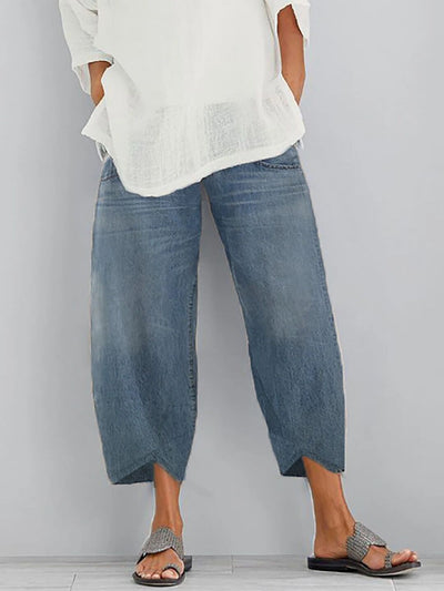 Pantalones Denim Harem Sueltos y Cómodos sin Cinturón para Hombre - Image 9