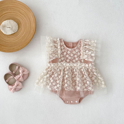 Mameluco de Malla para Bebé Niña - Diseño Luna Llena - Image 4