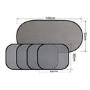 Black perforated roller blind with suction cups for window sun protection, measuring 60x40cm, shown extended. - Image 27