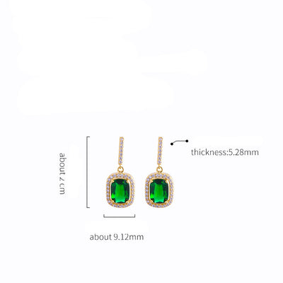 Aretes de Plata Esterlina con Esmeralda Verde Elegantes - Image 2