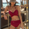 Bikini Dividido de Color Sólido para Mujer
