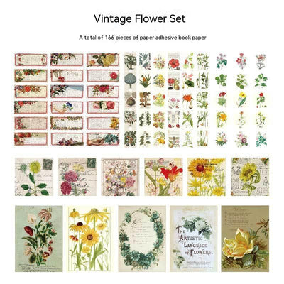 166 vintage-style decorative stickers featuring retro advertisements, tickets, and illustrations for scrapbooking and journaling. - Image 5