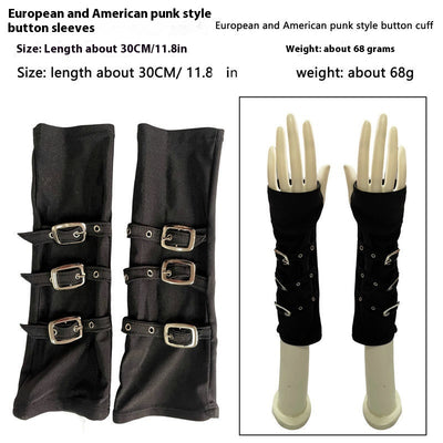 Guantes Punk Kunoichi Dedos Libres Negro Intenso - Image 6
