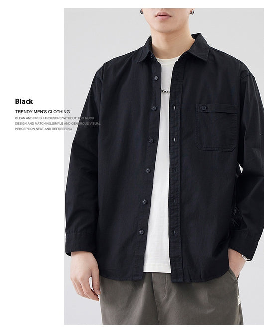 Camisa de Algodón Pesado Estilo Americano para Hombre - Image 10