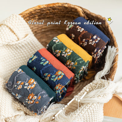 Calcetines Largos de Algodón Peinado con Diseño Floral para Otoño e Invierno - Image 12