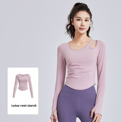 Top Deportivo Ajustado con Detalle Hueco y Fruncido para Pilates y Yoga