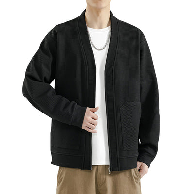 Cardigan Tipo Chaqueta Talla Grande para Hombre - Cierre de Cremallera - Image 5