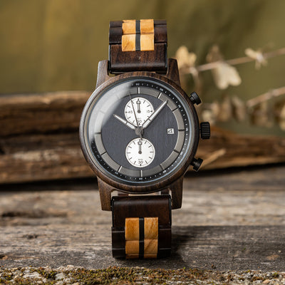 Reloj Deportivo de Madera para Hombre con Respaldo de Acero Inoxidable - Image 15