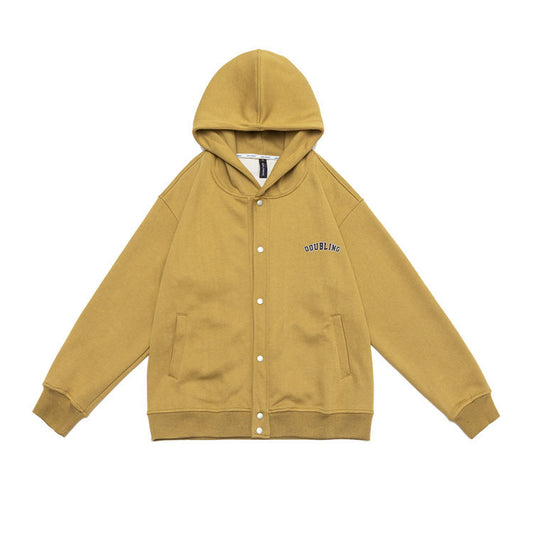 Cardigan Holgado con Capucha para Hombre - Suéter Casual de Color Sólido - Image 2