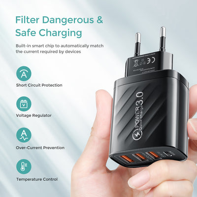 Cargador Multiuerto PD 3USB con Regulación UK - Image 12