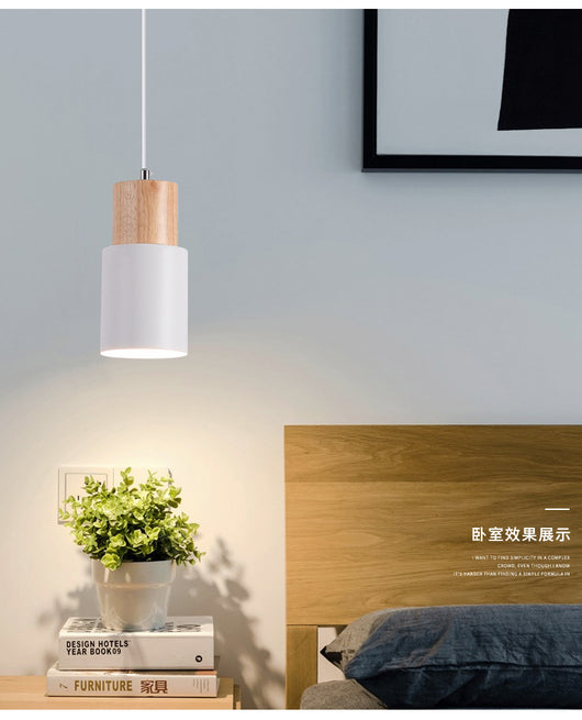 Lámpara de Techo Recta de Madera para Comedor y Sala de Estar - Image 23