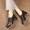 Zapatos de Tacón Grueso Punta Fina Talla Grande Mujer - Blanco Crema