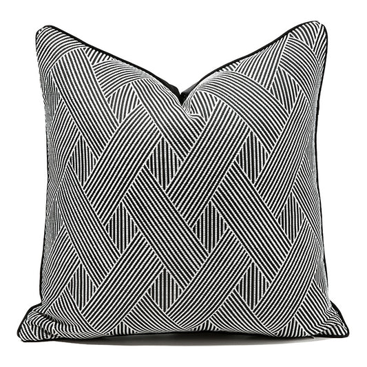 Funda de Almohada Rayas Blancas y Negras para Dormitorio y Sala