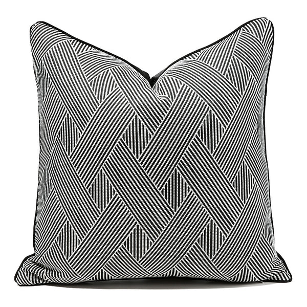 Funda de Almohada Rayas Blancas y Negras para Dormitorio y Sala