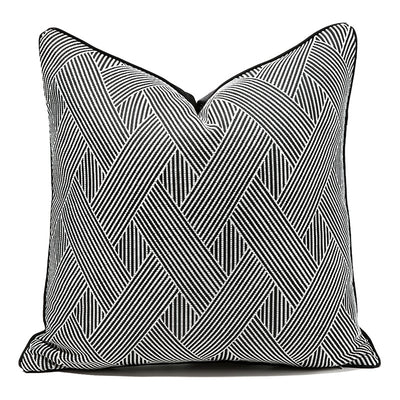 Funda de Almohada Rayas Blancas y Negras para Dormitorio y Sala