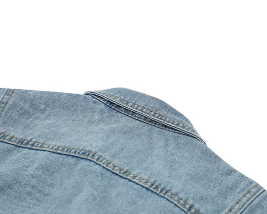 Chaqueta de Mezclilla Corta con Solapa Oversized para Mujer - Image 4