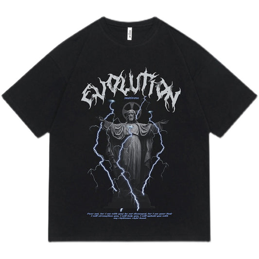 Camiseta Estampado Jesús Retro Americano