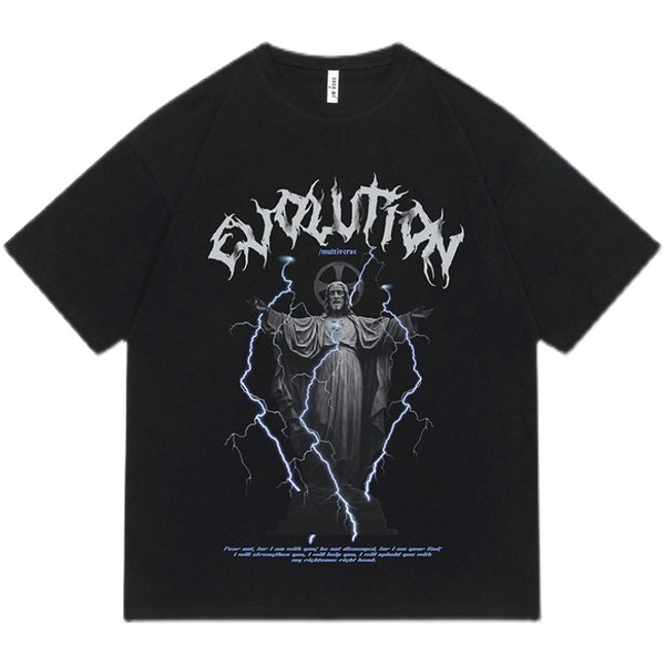 Camiseta Estampado Jesús Retro Americano