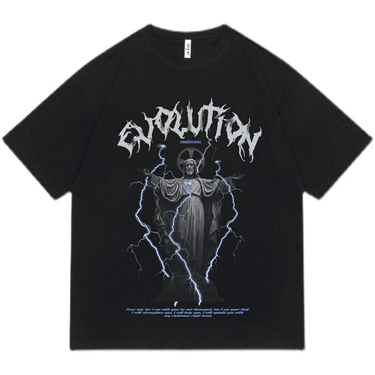 Camiseta Estampado Jesús Retro Americano
